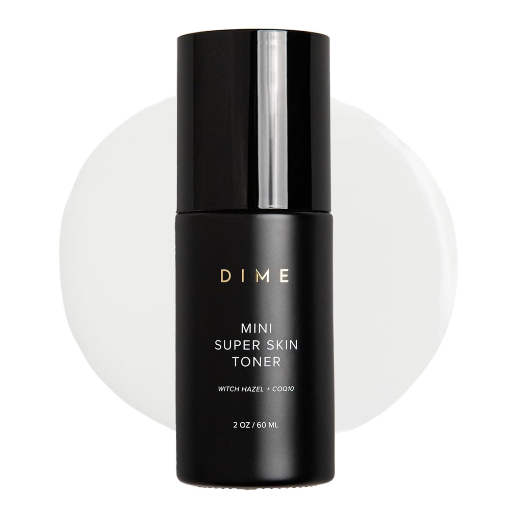 DIME Mini Super Skin Toner, bouteille claire, tonifie en douceur.