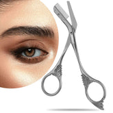 DINNAT ciseaux sourcils avec peigne, prise ergonomique pour une précision.