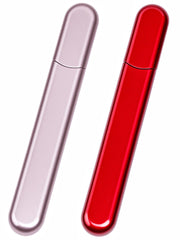 Buffer en verre rouge Diodiva avec étui pour des ongles naturels et brillance