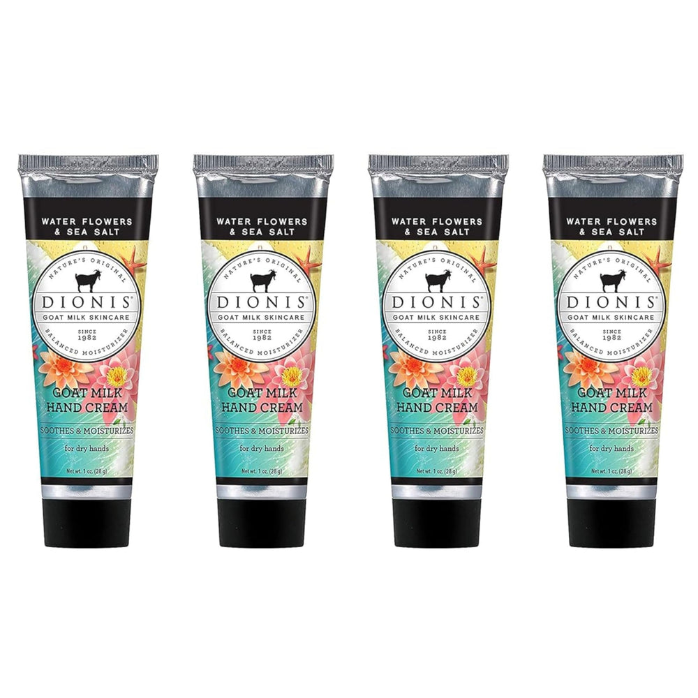 Dionis ensemble crèmes mains lait chèvre en 4 flacons voyage hydratants