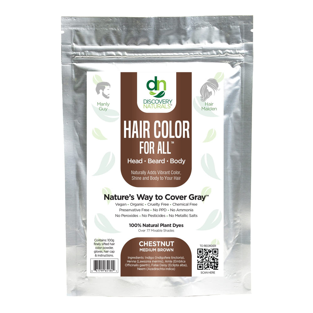 Discovery Naturals henné brun châtaigne kit: couverture naturelle et durable