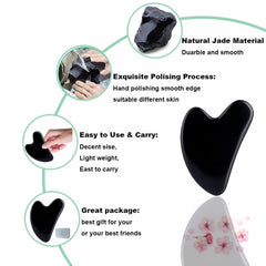 Ditind Gua Sha jade naturel, accroît l'éclat et l'élasticité de la peau.
