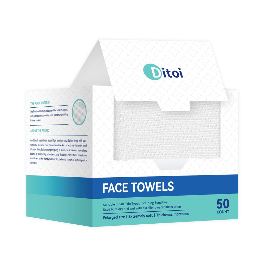 Ditoi serviettes jetables ultra-douces pour le visage, douceur immédiate.