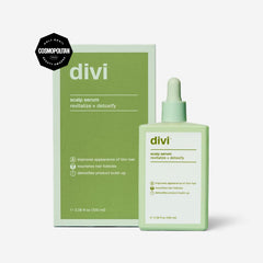 Application du Sérum Divi sur le cuir chevelu pour un soin journalier.