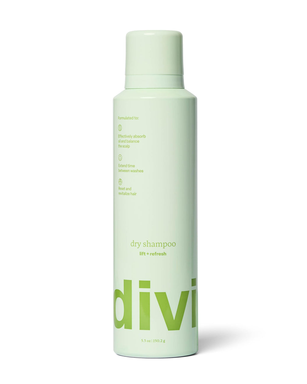Divi Shampooing Sec Spray — Bouteille prête pour une application précise et rafraîchissante.