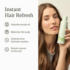 Divi Shampooing Sec Spray — Embout pompe facilite une utilisation ciblée en déplacement.