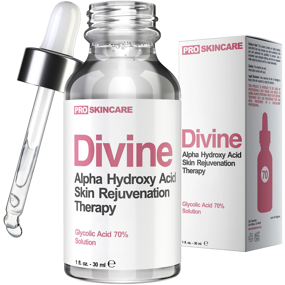 Divine Derriere Glycolic Peel bouteille – exfoliation visage efficace.