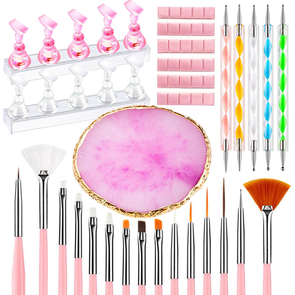 Diycico ensemble-outils-art-ongles-24pcs, kit polyvalent pour créations d’ongles à domicile.