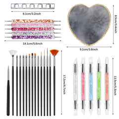 Palette résine avec bord doré DIYCICO, élégante pour mélanges et décor d'ongles.