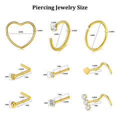 DJCIW: anneaux et studs en acier inoxydable hypoallergéniques pour le piercing nez.