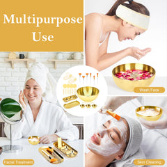 DLUGOPIS plateau soin doré, organise efficacement vos outils de beauté.
