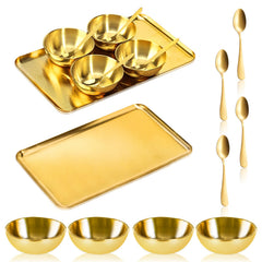 DLUGOPIS - plateau visage doré: rangement élégant pour vos outils de soin.