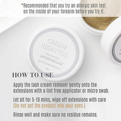 DLUX PROFESSIONAL crème de dissolution rapide pour enlever l’adhésif des extensions cils.