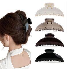 DMJHJY pinces-cheveux acryliques transparentes grandes 5 pouces pour tenue ferme des cheveux épais