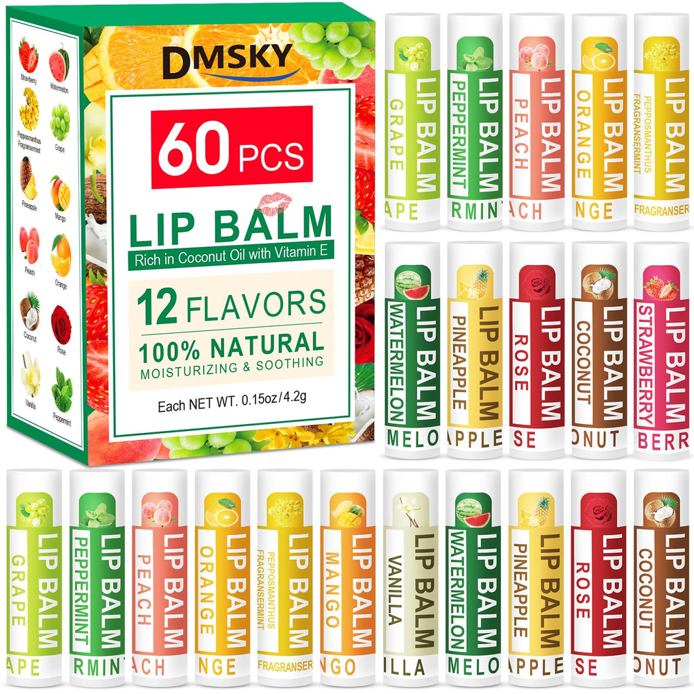 Dmsky lip balm bulk packaging shown, ideal for gifting or bulk home use.