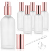 DMuuuDM Bouteilles verre vide rose et doré, idéale pour huiles essentielles et parfums en déplacement.