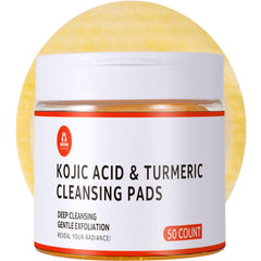 Tampon nettoyant dneeus au curcuma et kojique pour teint uniforme.