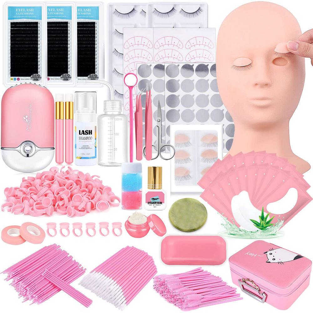 DNSGOOR kit tete-mannequin ye ux detachees: tete d entrainement realiste pour pratiquer les extensions.