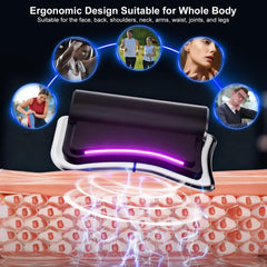 DOCEPERT outil massage LED — lumière rouge et violette pour la peau détendue.