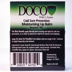 DocoShield Ingrédients Lysine et Docosanol pour nourrir les lèvres au quotidien.