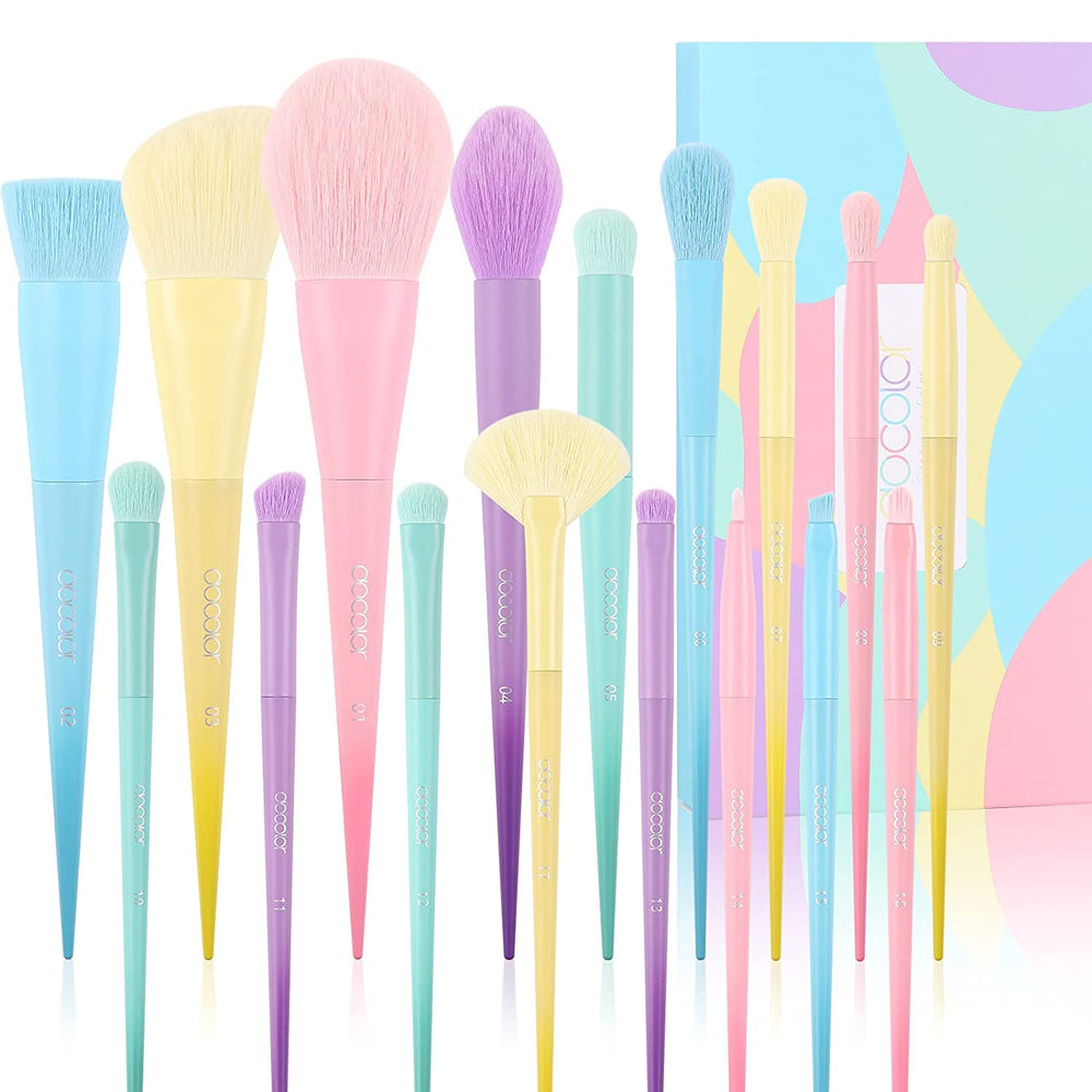 Ensemble Docolor Pinceaux Maquillage 17 pièces pour un fini professionnel.
