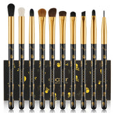 Pinceaux Docolor ensemble yeux 10 pièces avec poignée crane imprimée pour un rendu pro