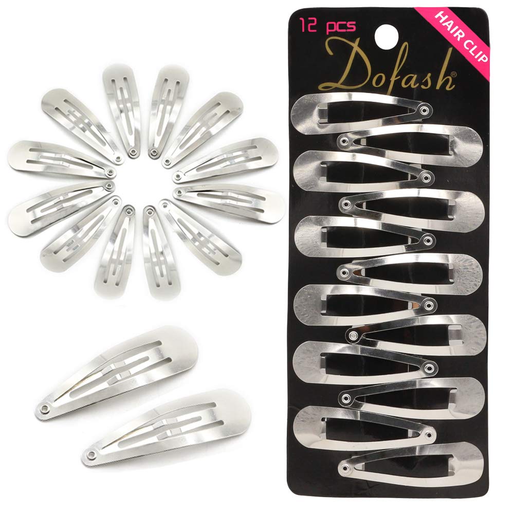 Pinces à cheveux à ressort Dofash argent – ensemble 12, anti-glissement.