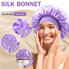 Ce bonnet protège les cheveux frisés et naturels toute la nuit.