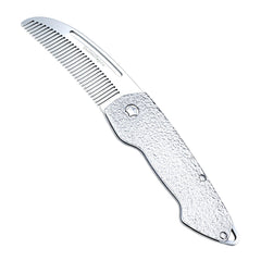 Dolmifapro peigne moustache pliant avec texture marteau, prise sûre et élégante au quotidien.