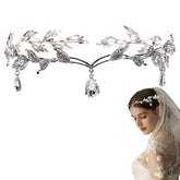 DonLeeving Tiare en rhinestones feuilles, accessoire parfait pour mariée élégante.