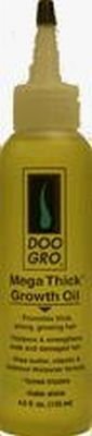 Huile de croissance Doo Gro, bouteille, apaise les frisottis et nourrit les cheveux