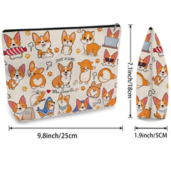 DOOX pochette corgi, motif dos et face, cadeau amusant