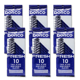 Dorco Fresh emballage bleu, facile à repérer et pratique pour le voyage