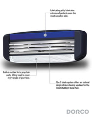 Dorco Pace 3: systeme docking commun pour personnaliser votre rasage.