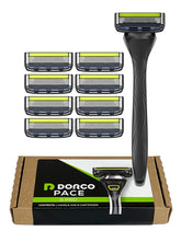 Manche ergonomique Dorco Pace 5 Pro pour une prise en main confortable.