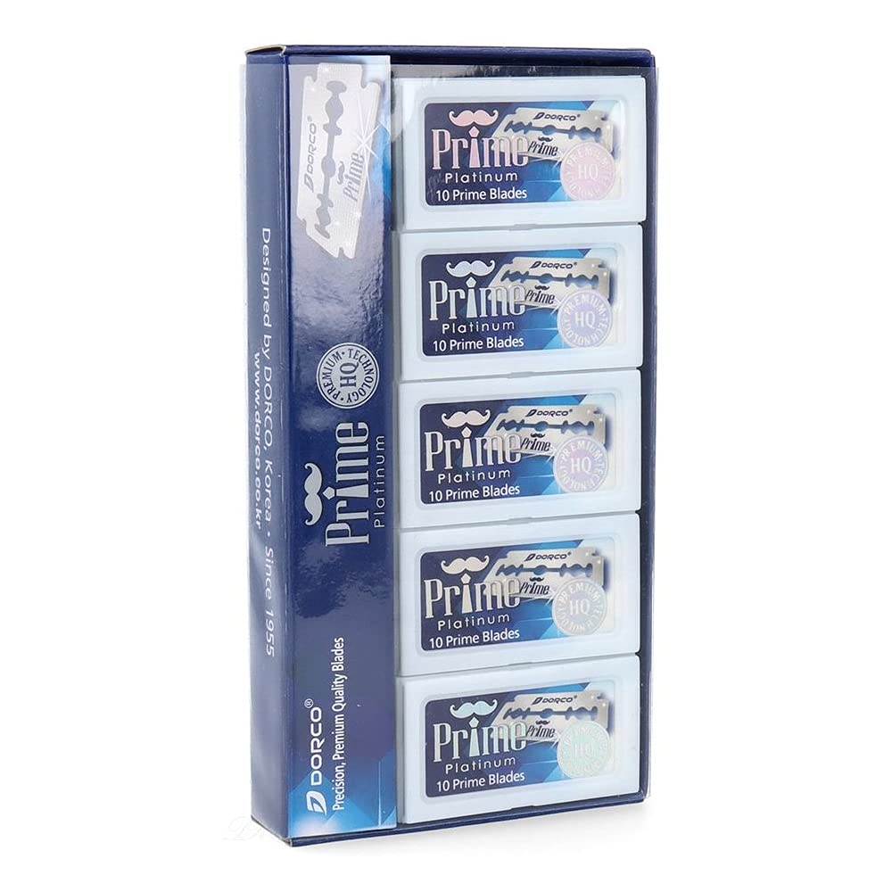 Dorco Prime, paquet lames double tranchant pour un rasage efficace.