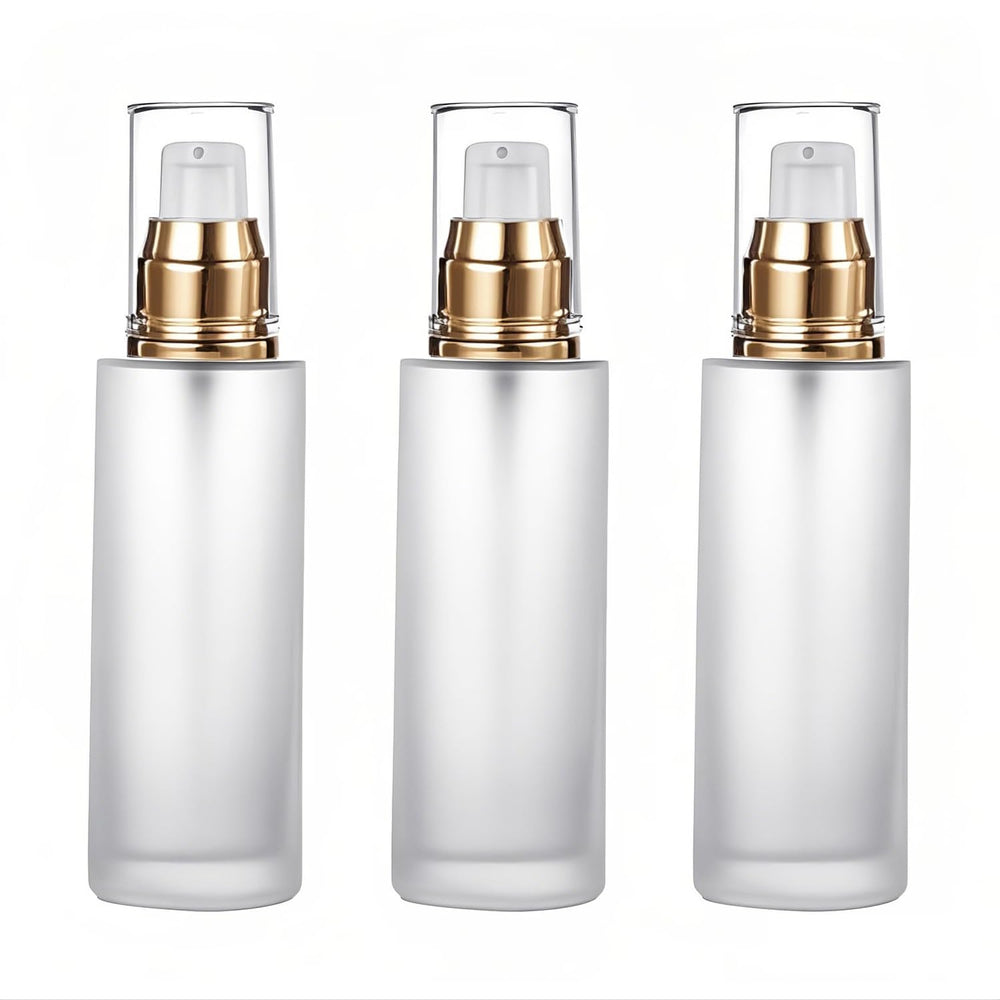 Doromy bouteilles lotion pompe verre givré 60ml, pratique pour maquillage et voyage.
