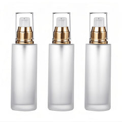 Doromy bouteilles lotion pompe verre givré 60ml, pratique pour maquillage et voyage.