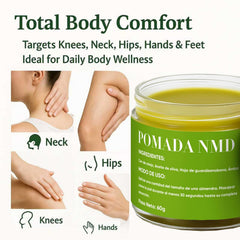 Dotkara NMD ingredients blend highlighting botanical oils and arnica.