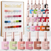 Double Rhythm – ensemble vernis gel 28pcs, bouteilles identiques pour une application homogène.