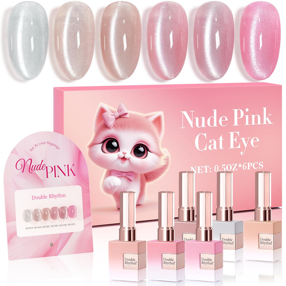 Kit Double Rhythm avec six teintes identiques en bouteille de 15 ml pour manucure maison