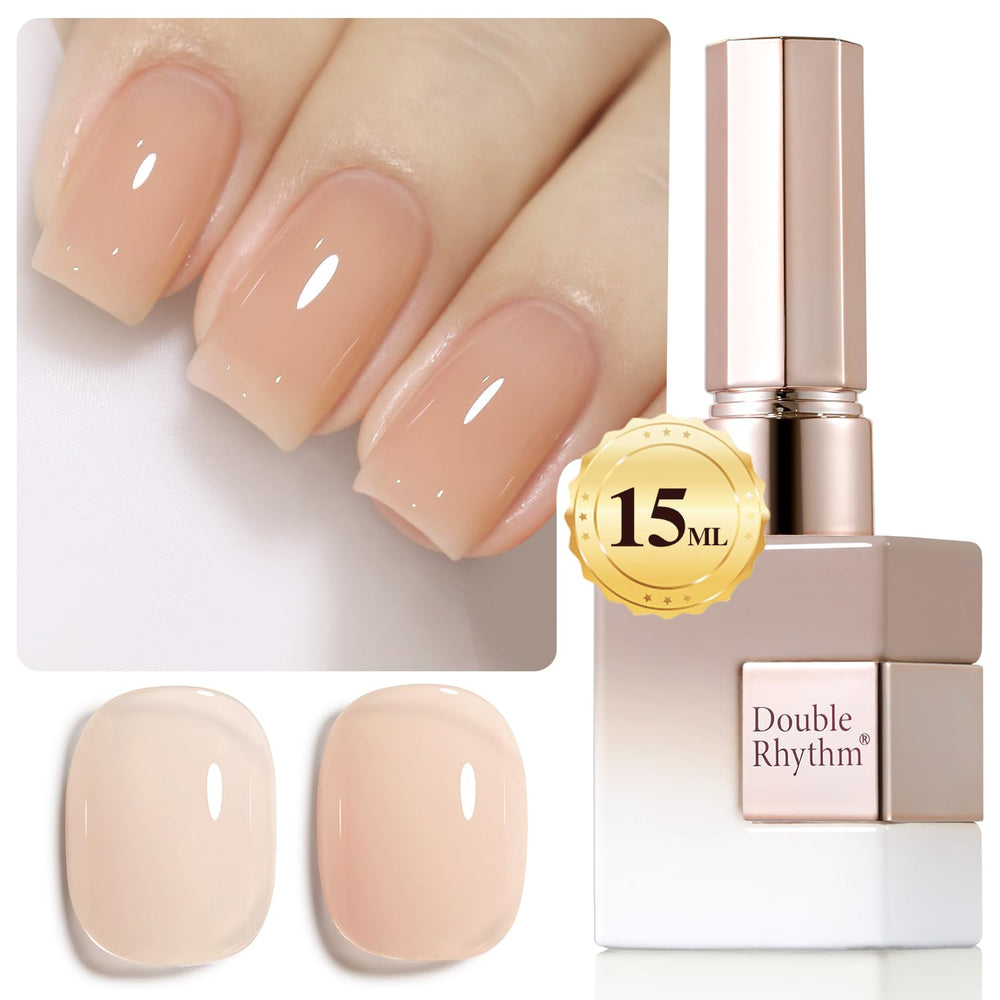 Vernis gel Double Rhythm laitier en flacon pour un rendu naturel et lumineux.