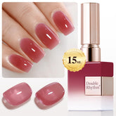 Gel translucide Double Rhythm sur bouteille, échantillon couleur et brillance