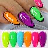 Double Rhythm Gel Vernis Neon: ensemble de 6 couleurs parfait pour personnaliser vos ongles à domicile.