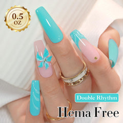 Vernis gel Double Rhythm 15ml, bouchon doré, présentation élégante et pratique.
