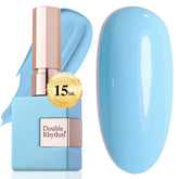 Vernis gel Double Rhythm 15ml pur bleu clair, fini brillant et durable.