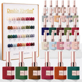 Double Rhythm ensemble vernis gel 28 pièces avec bouteilles identiques, prêt à l’emploi.