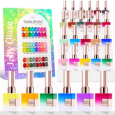 Double Rhythm vernis gel Neon Jelly collection sur bouteille identique, parfait pour une manucure à domicile.