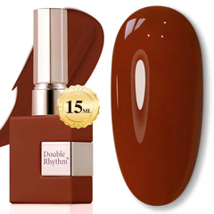 Double Rhythm vernis gel Bourgogne 15ml, bouteille pratique pour une manucure maison soignée.