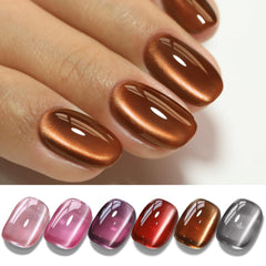 Gamme Cat Eye Double Rhythm: ensemble de 6 couleurs vernis brillant